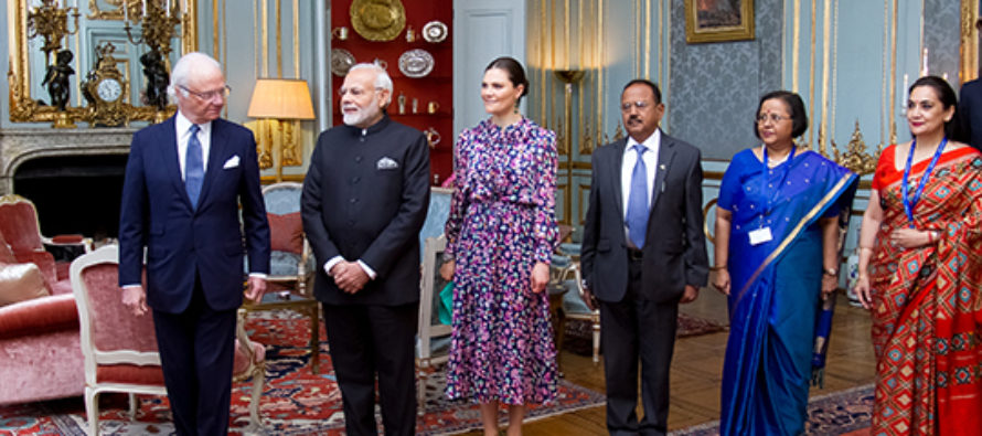 Sweden: The King holds an audience with India’s Prime Minister Mr Narendra Modi at the Royal Palace of Stockholm