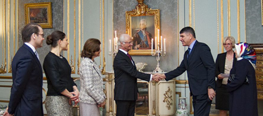 Sweden: The King and Queen and The Crown Princess Couple host a diplomatic reception