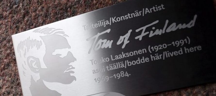 Tom of Finland, aka Touko Laaksonen receives commemorative plaque outside his former home on 100th anniversary of his birth