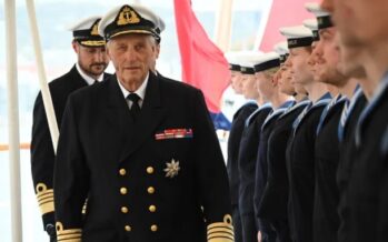 Norway: King Harald and Crown Prince Haakon inspect the Norwegian Royal Yacht